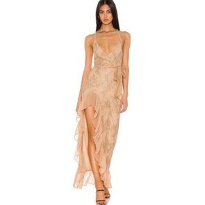 Privacy Please Esperanza Nude Ruffled Maxi Dress